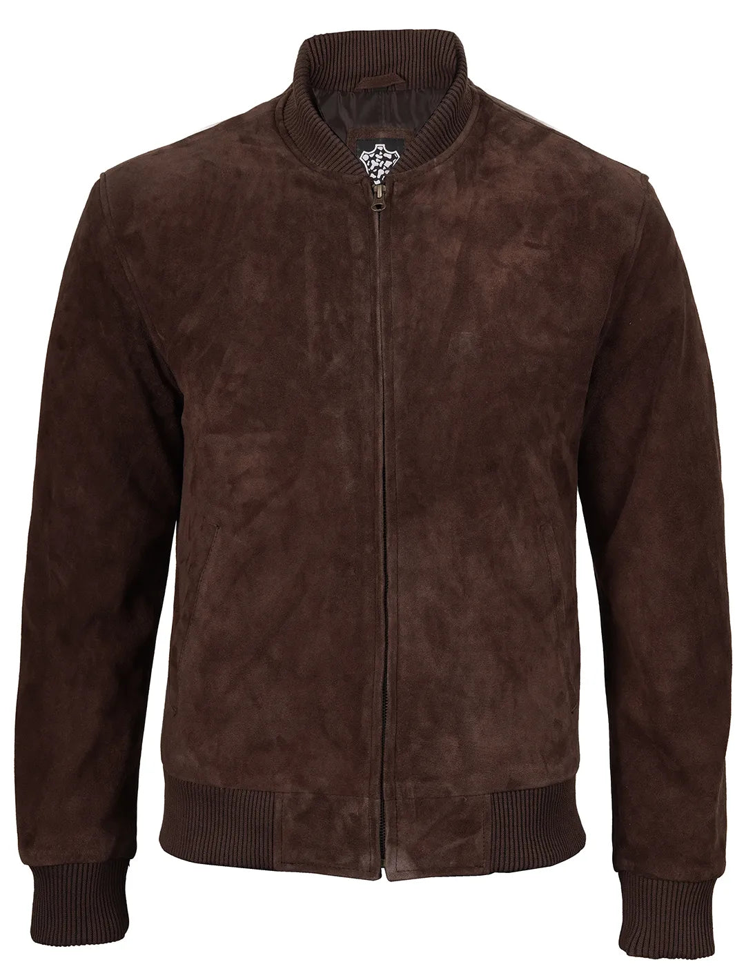 Dark Brown Suede Bomber Jacket Mens 