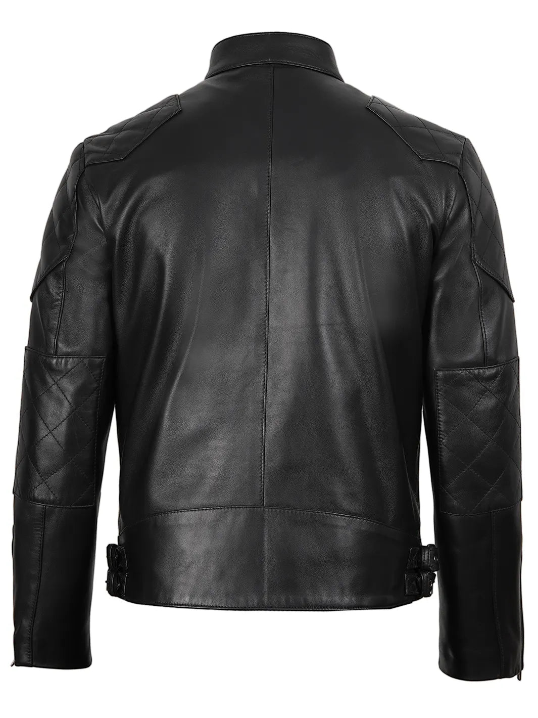 Mens Black Cafe Racer Leather Jacket