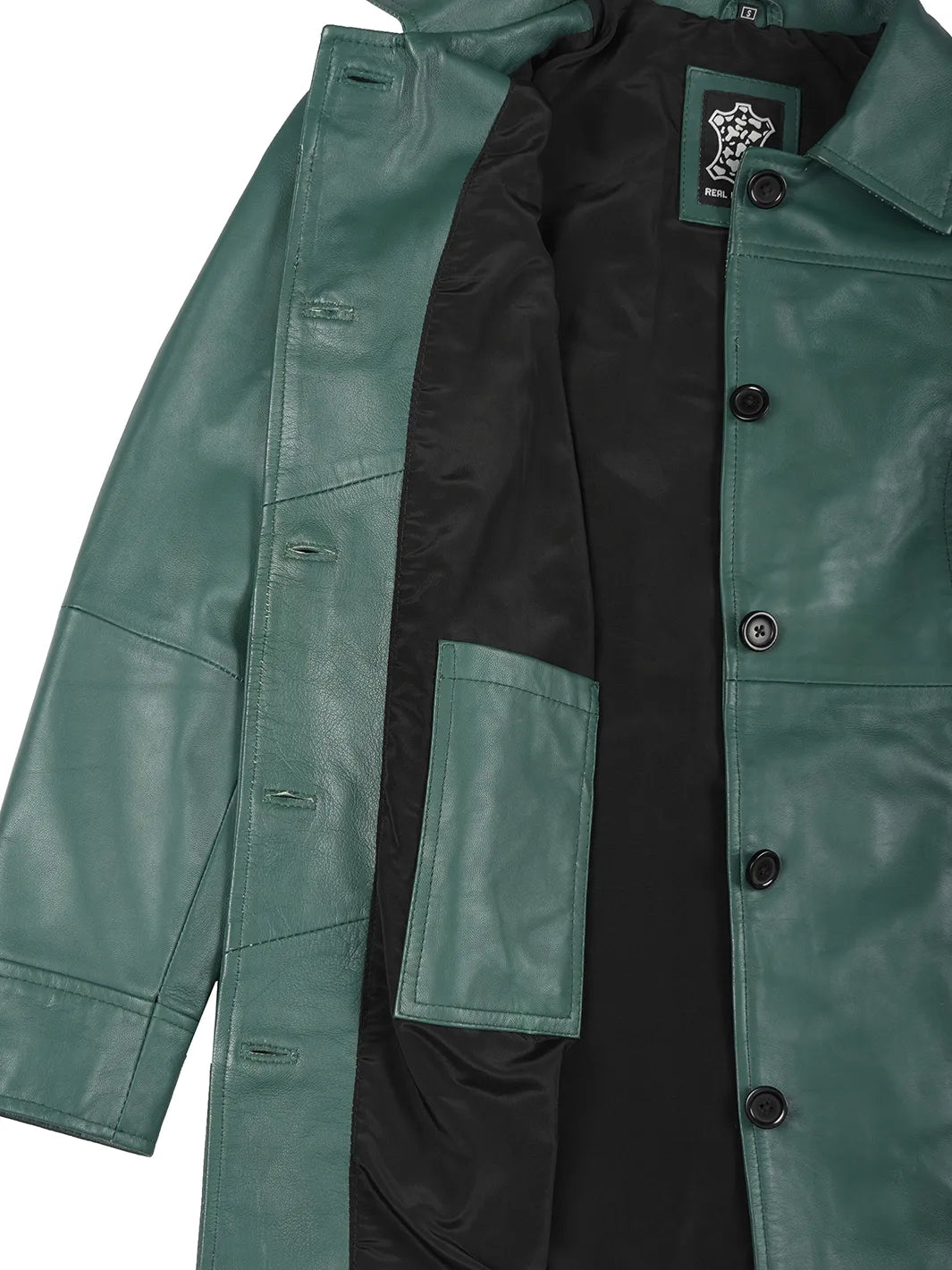 green leather coat womens 