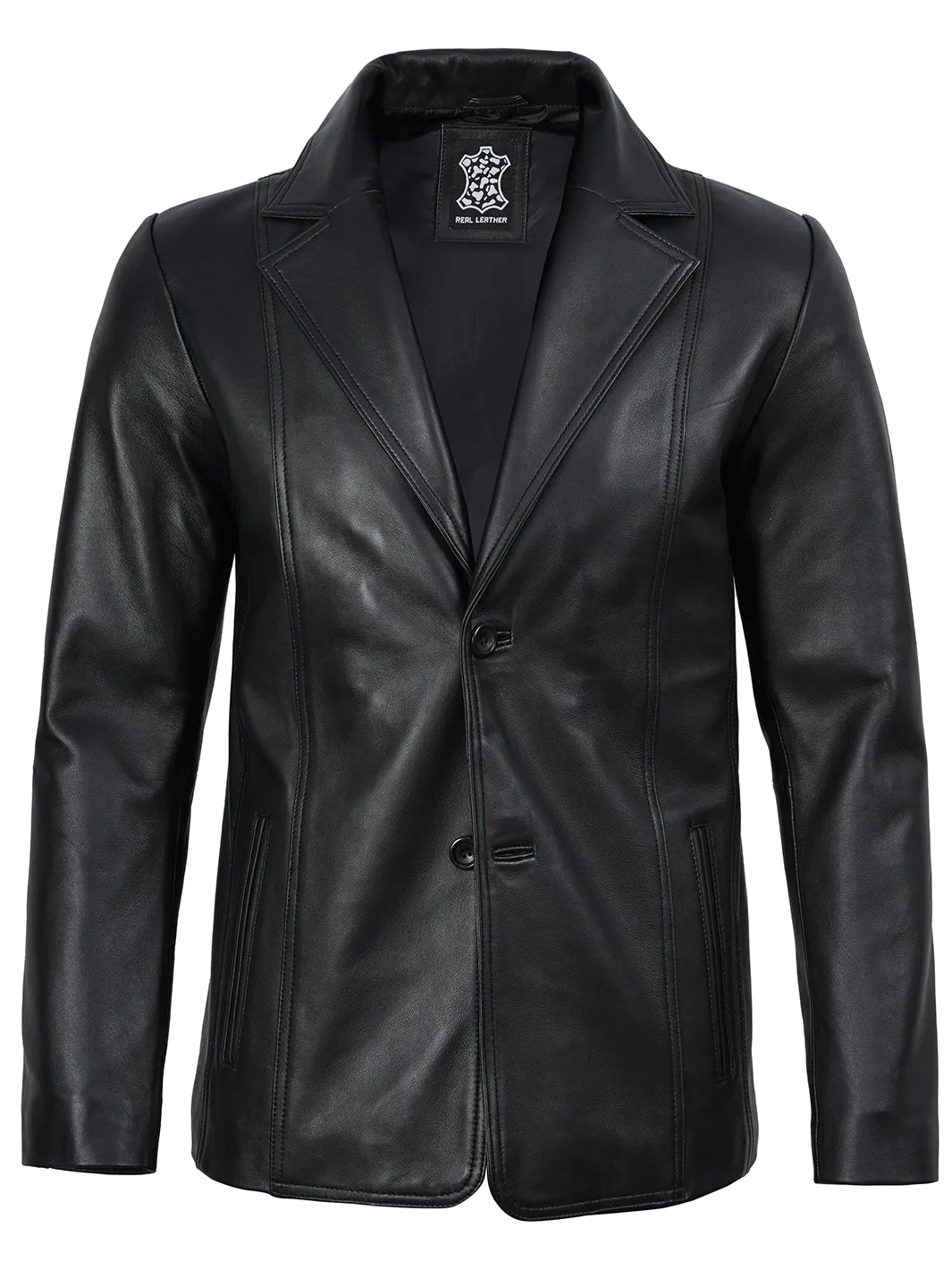 black leather blazer 