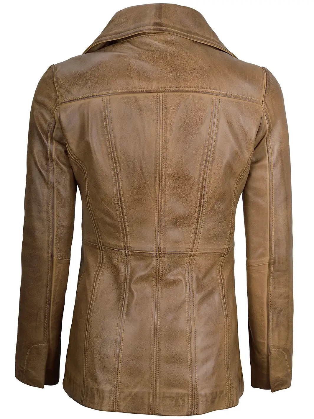 camel leather blazer womens 